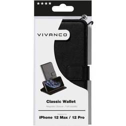 Vivanco Apple iPhone 12/12 Pro Classic Wallet Case Black (På lager i butik)