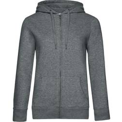 B&C Collection Queen Zipped Hoodie - Heather Mid Grey