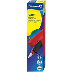 Pelikan Twist, Rød, Påfyldningssystem til patron, Blå, Ambidextrous, 1 stk