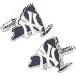 Cufflinks Inc New York Yankees State Shaped Cufflinks - Silver/Blue