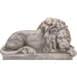 Northlight 22.5 in. Gray Lying Down Lion Outdoor Garden Statue