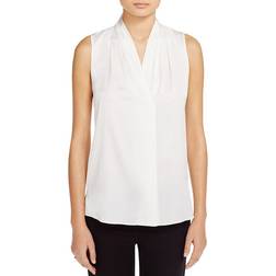 Kobi Halperin Mila Sleeveless V Neck Pleated Silk Blouse - White