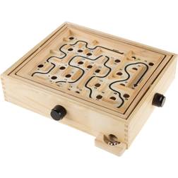 Hey! Play! Labyrinth Wooden Maze Game with Two Steel Marbles, Puzzle Game for Adults, Boys and Girls