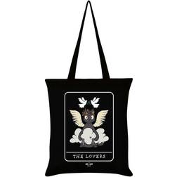 Spooky Cat The Lovers Tarot Tote Bag (One Size) (Black/White)