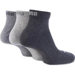 Puma Quarter Socks 3 Pack - Grey/Black