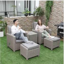 OutSunny 5 PCs Outdoor Rattan Set Outdoor Lounge Set
