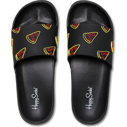 Happy Socks Pool Slider Pizza Sandalen - Black