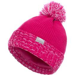 Trespass Kid's Bobble Hat Knitted Fleece Lined Nefti - Pink Lady