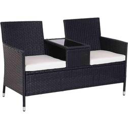 OutSunny Rattan Chair 841-149BK Black Outdoor Lounge Set