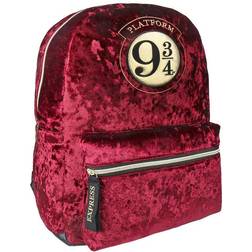 Cerda ARTESANIA Casual Fashion Velvet Harry Potter Backpack, Red