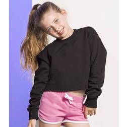 SF Minni Girls Slounge Crop Sweatshirt (5-6 Years) (Black)