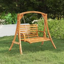 vidaXL Swing Frame Solid Bent Wood with Teak Finish