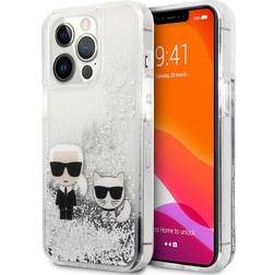 Karl Lagerfeld And Choupette Head Liquid Glitter Casefor Iphone 13 Pro Silver, Klhcp13lgkcs (klhcp13lgkcs)