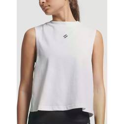 Superdry Run Cropped Lose Ärmelloses Damen T-Shirt - Weiß