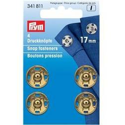 Prym PRYM_341812-1 Sew-On Snap Fasteners Brass Gold col 21 mm