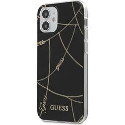 Guess GUHCP12SPCUCCHBK iPhone 12 mini 5,4 quot juodas juodas kietas deklas Gold Chain Collection