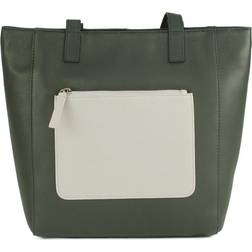 Eastern Counties Leather Eastern Counties Leather Ladies Polly Contrast Pocket Tote Bag (charcoal/White)