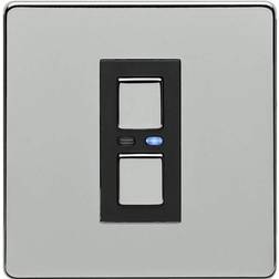 LightWave LightwaveRF 230V 1 Gang 2-Way Dimmer Chrome Slave Unit JSJSLW450C