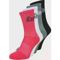 Mister Tee Sockor 'Love Hate' fuchsia grafit 35/38