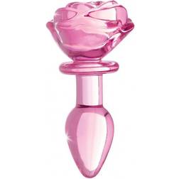 Shots Toys Glass Small Anal Plug Pink Rose