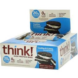 Think ! High Protein Bars Cookies and Cream 10 Bars 2.1 oz (60 g) Each