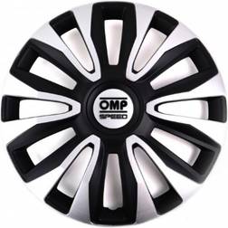 OMP Tapacubos Magnum Speed Negro Plateado 14" (4 Uds)