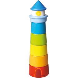 Haba HABA Lighthouse Wooden Rainbow Stacker 8 Piece Toddler Play Set (Made in Germany)