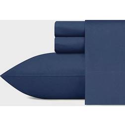 Nautica 200-Thread-Count Solid Captain's Bed Sheet Blue (243.84x167.64)