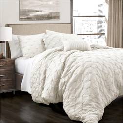 Lush Decor Ravello Pintuck Sängöverkast Vit (264.16x228.6cm)