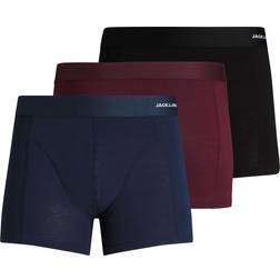 Jack & Jones 3-pack Bamboo Viscose Trunks - Red/Port Royale