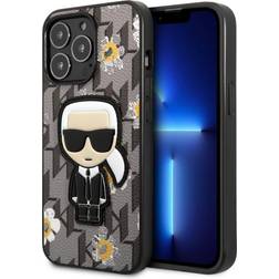 Karl Lagerfeld iPhone 13 Pro Cover Monogram Iconic Patch Grå