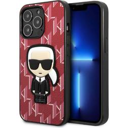 Karl Lagerfeld iPhone 13 Pro Cover Monogram Iconic Patch Rød