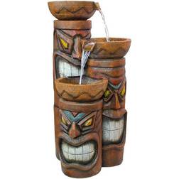 Design Toscano Cascading Aloha Tiki Three-Bowl Garden Fountain