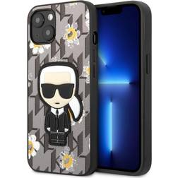 Karl Lagerfeld iPhone 13 Cover Flower Monogram Iconic Patch Grå