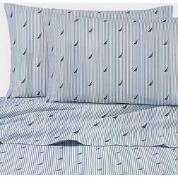 Nautica Audley 200-Thread-Count Bed Sheet Blue (243.84x167.64cm)