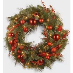 National Tree Company Decorative Pre-Lit Christmas Wreath with Warm White Lights Christmas Decoration