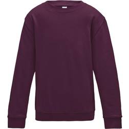 AWDis Kid's Plain Crew Neck Sweatshirt - Burgundy