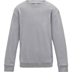 AWDis Kid's Plain Crew Neck Sweatshirt - Heather Grey