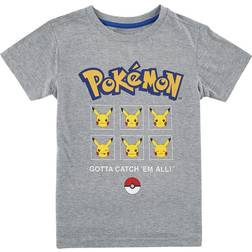 Pokémon Kid's Pikachu Faces T-shirt - Heather Gray