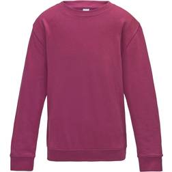 AWDis Kid's Plain Crew Neck Sweatshirt - Hot Pink