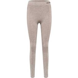 Hummel Seamless Mid Waist Tights - Driftwood/Melange