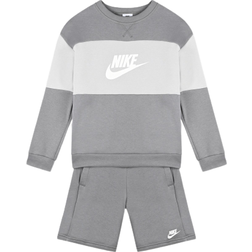 Nike Kid's French Terry Tracksuit - Smoke Grey/Light Smoke Grey/White (DO6789-084)