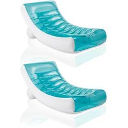 Intex Rockin' Lounge Pool Floating Raft Chair with Cupholder Blue Blue