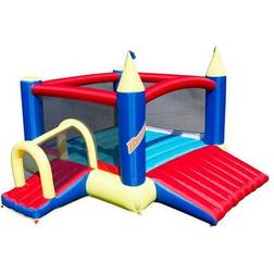 Banzai Slide N Fun Inflatable Slide and Bounce House with Soccer Net and Ball