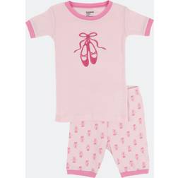 Leveret Kids Two Piece Cotton Short Pajamas Ballerina