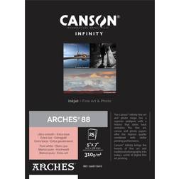 Canson Infinity ARCHES 88 Pure White Matte Inkjet Paper, 5x7" 25 Sheets