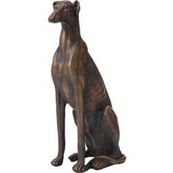 GlitzHome Sitting Grayhound Dog Statue