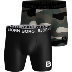 Björn Borg Performance Shorts 2-pack - Black/Print