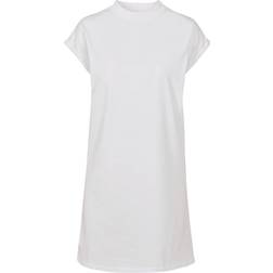 Build Your Brand Turtle Extended Shoulder Dress - White