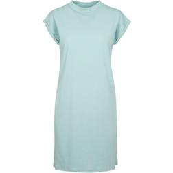 Build Your Brand Turtle Extended Shoulder Dress - Blue Mint